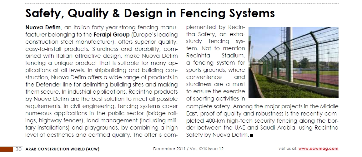 Safety, Quality & design in Fencing systems	